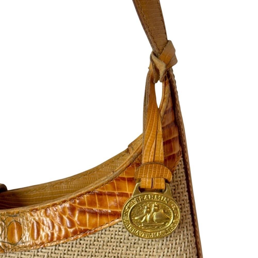 Brahmin Woven Tan and Brown Shoulder Bag - Picture 11 of 15